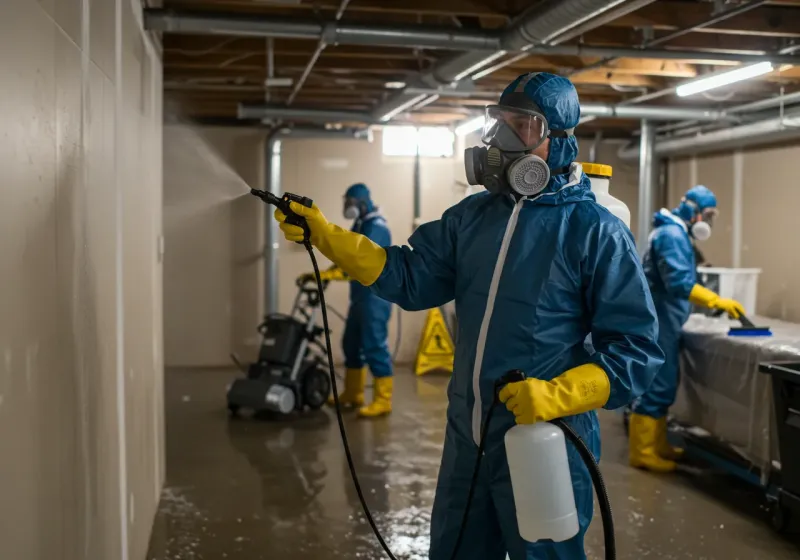 Basement Sanitization and Antimicrobial Treatment process in Monroeville, IN