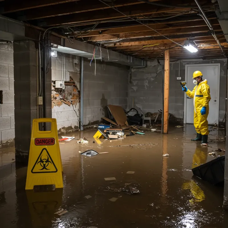 Flooded Basement Electrical Hazard in Monroeville, IN Property